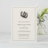 Invitation Mariage rustique occidental de style vintage (Debout devant)