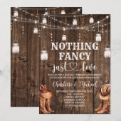Invitation Mariage Rustique Occidental Rien de fantaisiste ju (Devant / Derrière)