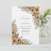 Invitation Mariage Rustique Ocre en Forêt (Debout devant)