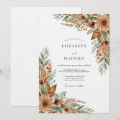 Invitation Mariage Rustique Ocre en Forêt (Devant / Derrière)