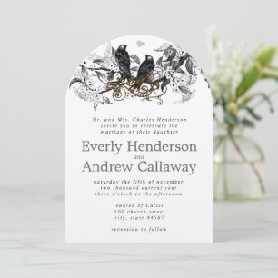 Invitation Mariage Rustique Oiseaux de l'Amour Fleur de Ceris