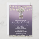 Invitation Mariage rustique Ombre Floral Purple de l'haleine (Devant)