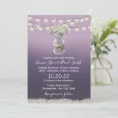 Invitation Mariage rustique Ombre Floral Purple de l'haleine (Debout devant)