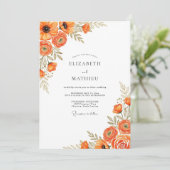 Invitation Mariage rustique orange brûlé vibrant (Debout devant)
