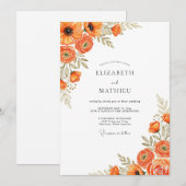Invitation Mariage rustique orange brûlé vibrant (Devant / Derrière)