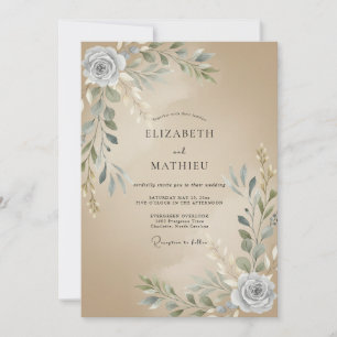 Invitation Mariage Rustique Organique de Sable