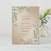Invitation Mariage Rustique Organique de Sable (Debout devant)