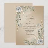 Invitation Mariage Rustique Organique de Sable (Devant / Derrière)