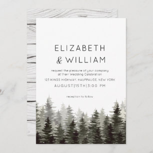 Invitation Mariage rustique Paine Trees