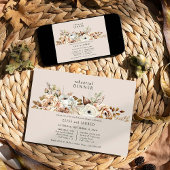 Invitation Mariage rustique Pays Floral Dîner de répétition