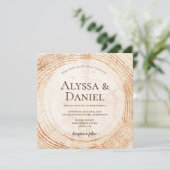 Invitation Mariage Rustique personnalisé de grain coupé en bo (Debout devant)