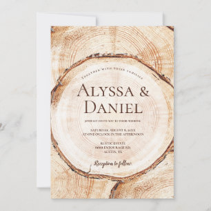 Invitation Mariage rustique personnalisé en bois de grange et