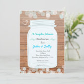 Invitation Mariage Rustique Pot Mason Fête de Fiançailles Cou (Debout devant)