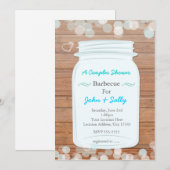 Invitation Mariage Rustique Pot Mason Fête de Fiançailles Cou (Devant / Derrière)