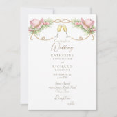 Invitation Mariage Rustique Redneck Chapeau de Cowboy Rose (Devant)