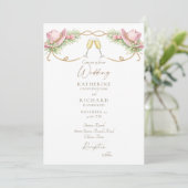 Invitation Mariage Rustique Redneck Chapeau de Cowboy Rose (Debout devant)