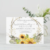 Invitation Mariage Rustique reprogrammé Script tournesol en b (Debout devant)