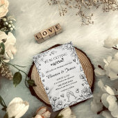 Invitation Mariage rustique romantique à main levée doodle