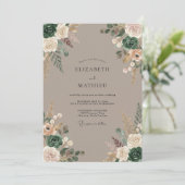 Invitation Mariage Rustique Romantique Fleur de Sauge (Debout devant)