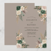 Invitation Mariage Rustique Romantique Fleur de Sauge (Devant / Derrière)