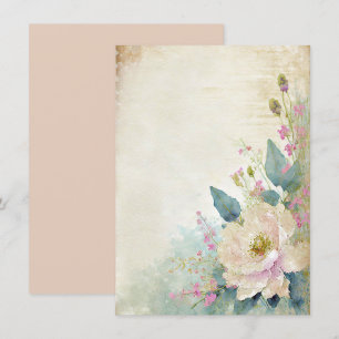 Invitation Mariage rustique rose vierge