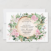 Invitation Mariage rustique Roses Roses Roses Roses Botanique (Devant)