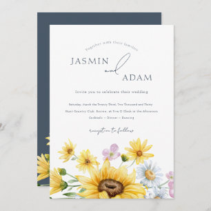 Invitation Mariage Rustique Royal Blue Opulence