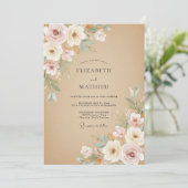 Invitation Mariage Rustique Sable Sérénité (Debout devant)