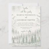 Invitation Mariage rustique Sage Green Mountain (Devant)