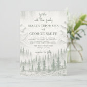 Invitation Mariage rustique Sage Green Mountain (Debout devant)