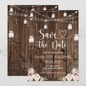 Invitation Mariage Rustique Save the Date (Devant / Derrière)