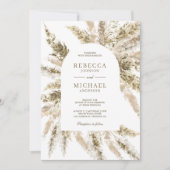 Invitation Mariage Rustique Séché Bohème Arche d'Herbe de Pam (Devant)