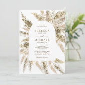 Invitation Mariage Rustique Séché Bohème Arche d'Herbe de Pam (Debout devant)