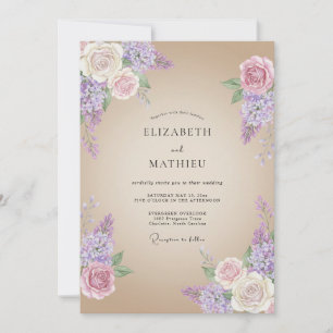 Invitation Mariage rustique séduisant lavande