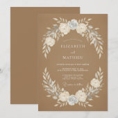 Invitation Mariage rustique serein en grès (Devant / Derrière)