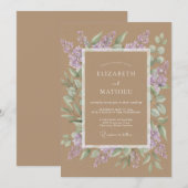 Invitation Mariage rustique si élégant (Devant / Derrière)