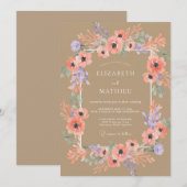 Invitation Mariage rustique si enchanteur (Devant / Derrière)