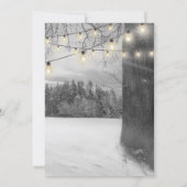 Invitation Mariage rustique Silver Winter Tree Twinkles lumiè (Dos)