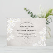 Invitation Mariage rustique simple avec marguerites blanches (Debout devant)