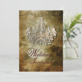 Invitation mariage rustique steampunk lustre vintage (Debout devant)