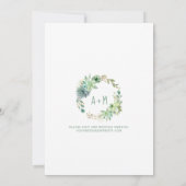 Invitation Mariage Rustique Succulents Cactus Aquarelle Wreat (Dos)
