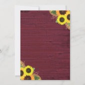 Invitation Mariage Rustique Sunflower Bourgogne (Dos)