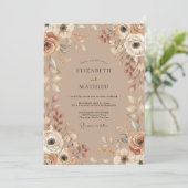 Invitation Mariage rustique terreux chamois (Debout devant)