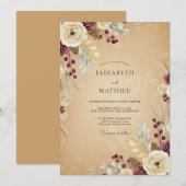 Invitation Mariage Rustique Terreux de Bourgogne (Devant / Derrière)