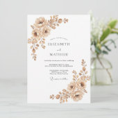 Invitation Mariage Rustique Terreux Sépia (Debout devant)