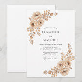 Invitation Mariage Rustique Terreux Sépia (Devant / Derrière)