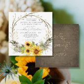 Invitation Mariage rustique Tournesol Eucalyptus Aquarelle