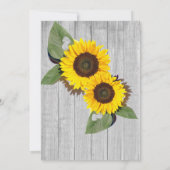 Invitation Mariage rustique Tournesol Gris de bois (Dos)