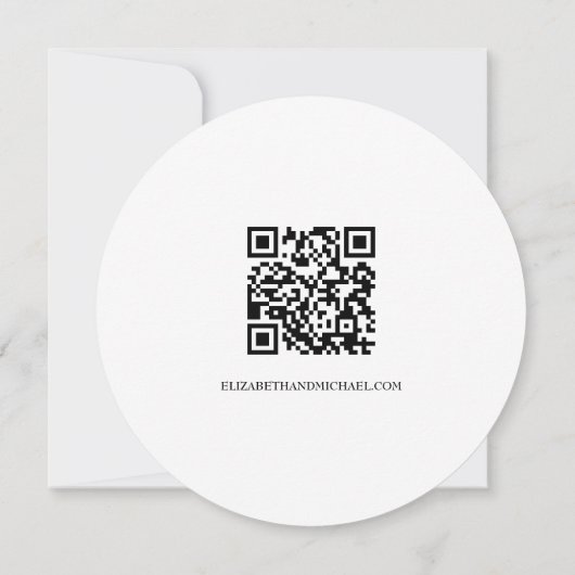 Invitation Mariage rustique unique Enregistrer la date Code Q (Dos)