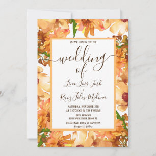 Invitation Mariage rustique verdoyant d'automne